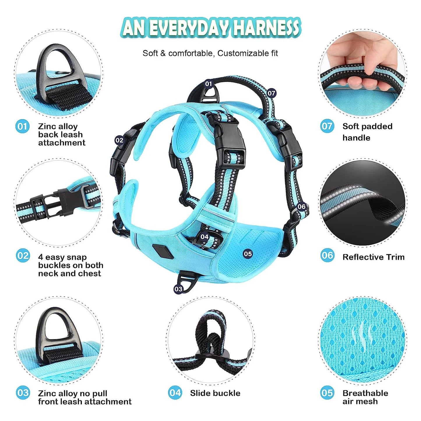 Adjustable No-Pull Dog Training Harness